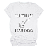 CASUAL CAT PRINT TEE WOMEN S SHORT SLEEVE TOP_CWTTS1519