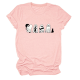 GHOST AND BLACK CAT TEE PLUS SIZE CASUAL TOP_CWTTSL0490