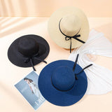 SUMMER BEACH FASHION VERSATILE BOW SUN HAT_CWAH1160