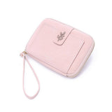New Solid Leaf Decor Zipper Short Wallet_Cwab06258