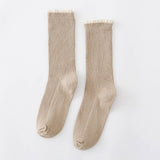 AUTUMN AND WINTER STRIPED LACE WOMENS SOCKS_CWMS0994