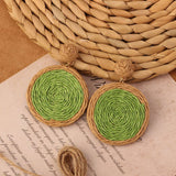 NEW VINTAGE SIMIAN GRASS VINE WOVEN EARRINGS_CWAJE4011
