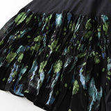 Vintage Floral High-Waist A-Line Flared Skirt_Cwbms0357