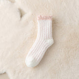 CORAL FLEECE MID TUBE HOME SOCKS_CWMS0776