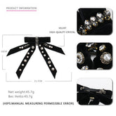 Velvet Bow Personalized Diamond Pearl Hairpin