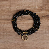 108 GOLDEN TREE OF LIFE PENDANT BEADED BRACELET_CWAJE3943