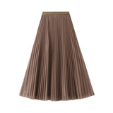 REVERSIBLE RHINESTONE HIGH END MESH PLEATED SKIRT_CWBMS0312