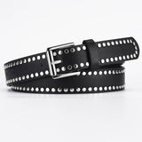 Punk Style Rivet Pin Buckle Pu Belt