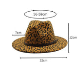 LEOPARD PRINT JAZZ HAT BRITISH STYLE WOOLEN HAT_CWAH2577