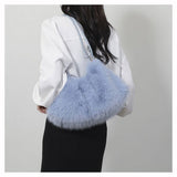 PLUSH FUR SHOULDER BAG WOMEN HANDBAG TOTE_CUAB00539