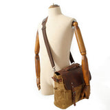 Vintage Waxed Canvas Camera Satchel With Leather_Cwab5572