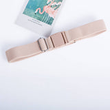 SOLID COLOR PLASTIC BUCKLE ELASTIC BELT_CWABE0681