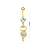 316L STEEL BRASS CZ NAVEL RING PIERCING JEWELRY_CWMM936