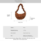 PLUSH VELVET CLOUD BAG WOMEN LARGE SHOULDER TOTE_CUAB00563