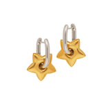 Two-Tone Metal Star Oval Ear Cuff Earrings_cwaje5037