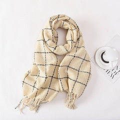 DOUBLE SIDED PLAID SCARF FOR WOMEN WINTER CHIC_CWASC0401