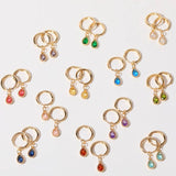 COLORFUL BIRTHSTONE EARRINGS TEARDROP EARRINGS_CWMM5519