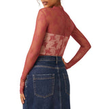 SEMI SHEER MESH LACE TOP BOTTOMING SHIRT_CWTBLL2660