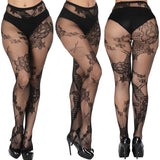 LACE PATTERNED FISHNET STOCKINGS THIGH PANTYHOSE_CWMS0228