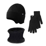 Winter Outdoor Fleece Knitted Hat Three Piece Set_Cwmm2808