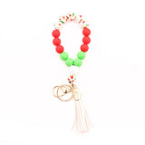 CHRISTMAS NEW SILICONE BEAD BRACELET KEYCHAIN_CWMM1309