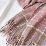PLAID TASSEL SCARF WRAP FOR STUDENTS COUPLES_CWASC1461
