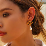 LIGHT LUXURY LACE HOLLOW TIGER EYE STONE EARRINGS_CWASC1683