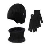 Winter Outdoor Fleece Knitted Hat Three Piece Set_Cwmm2808