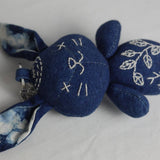 HANDMADE INDIGO BUNNY PLUSH CHARM DOLL TOY_CWMM5994