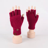 Winter Cold Protection Warm Half Finger Gloves_Cwmm2884