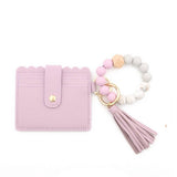 LEOPARD PRINT PU WALLET WITH BEADED KEYCHAIN_CWAB4931
