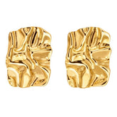 IRREGULAR HIGH GRADE SQUARE PLEATED EARRINGS_CWAJE5045