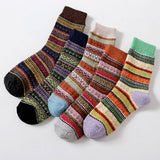 Women Vertical Striped Socks Pairs Per Pack_Cwms0696