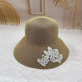 SUMMER EMBROIDERED LACE FLOWER SUN HAT_CWAH3487