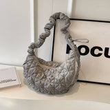 PLUSH VELVET CLOUD BAG WOMEN LARGE SHOULDER TOTE_CUAB00563