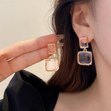 SIMPLE HIGH END TRANSPARENT CUBE CRYSTAL EARRINGS_CWAJE2321