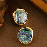 NATURAL ABALONE SHELL SILVER NEEDLE EARRINGS_CWMM4295