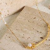 NATURAL FRESHWATER PEARL STAINLESS STEEL NECKLACE_CWAJE1095