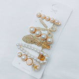 6PCS BOW FAUX PEARL DEARL DECOR HAIR CLIP_CWAHA0158