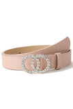 BEADS DETAIL DOUBLE O RING TRENDY LEATHER BELT_CWABE024