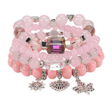 MULTI LAYERED MAPLE LEAF HEART PENDANT BRACELET_CWAJE2229