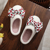 CUTE CHERRY BOW SLIPPERS THICK WARM INDOOR SHOES_CWSHF00212