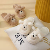 Women Cartoon Warm Bear Cotton Slippers