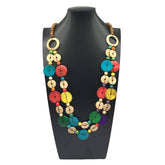 MULTI LAYERED COCONUT SHELL BEAD NECKLACE_CWMM4977