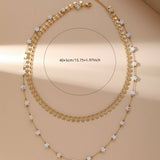 EXQUISITE CLAVICLE STAR SHELL PEARL NECKLACE_CWMM3587