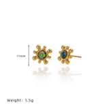 OPAL SUNFLOWER STUD EARRINGS GOLD ELECTROPLATED_CWAJE5101