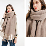 Wool Knit Scarfthick Long Solid Winter Wrap_Cwasc0166