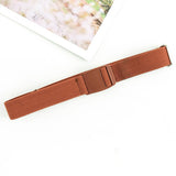 SOLID WOVEN BUCKLELESS ELASTIC WAISTBAND_CWABE0674