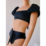 BUBBLE SLEEVE BIKINI SET STYLISH SWIMSUIT_CWMW0156