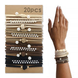 RETRO BROWN CARD HOLDER HAIR SCRUNCHIES_CWAHA2716